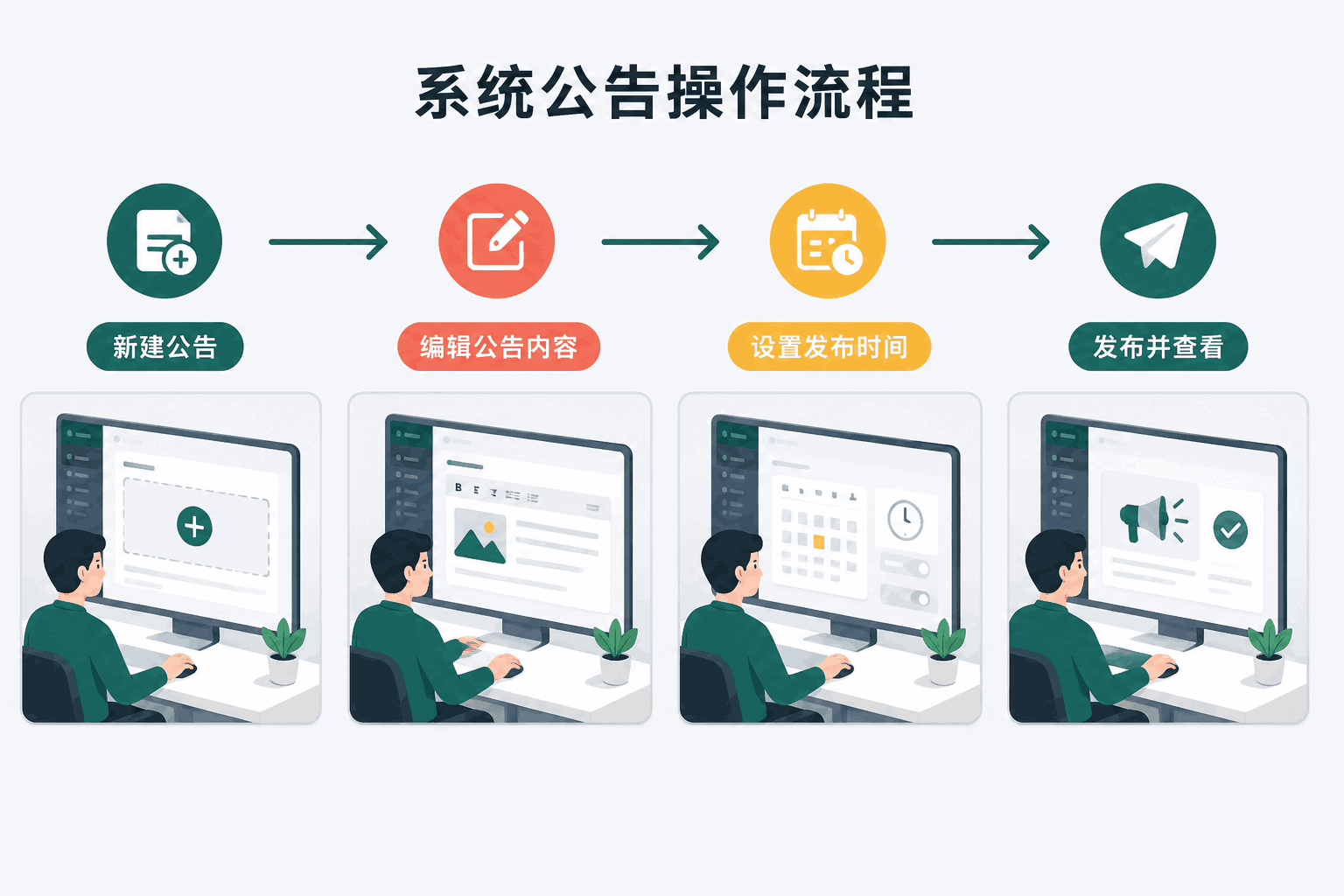 系统公告中文操作流程图