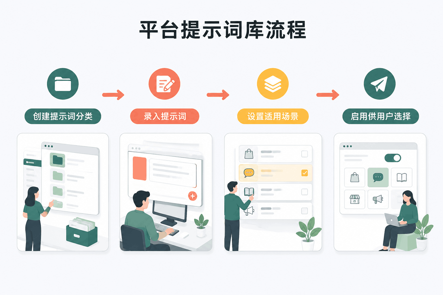 平台提示词库中文操作流程图